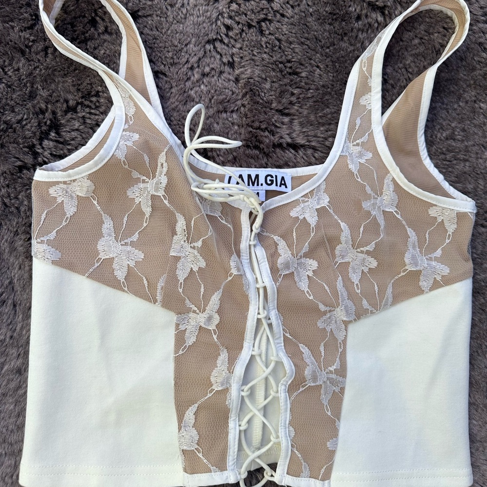 i am gia butterfly corset top M
